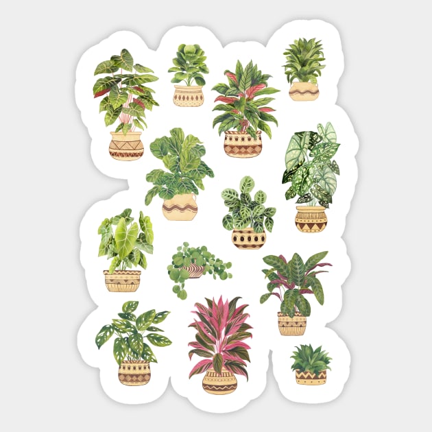 House plants collection Sticker by Gush Art Studio 1